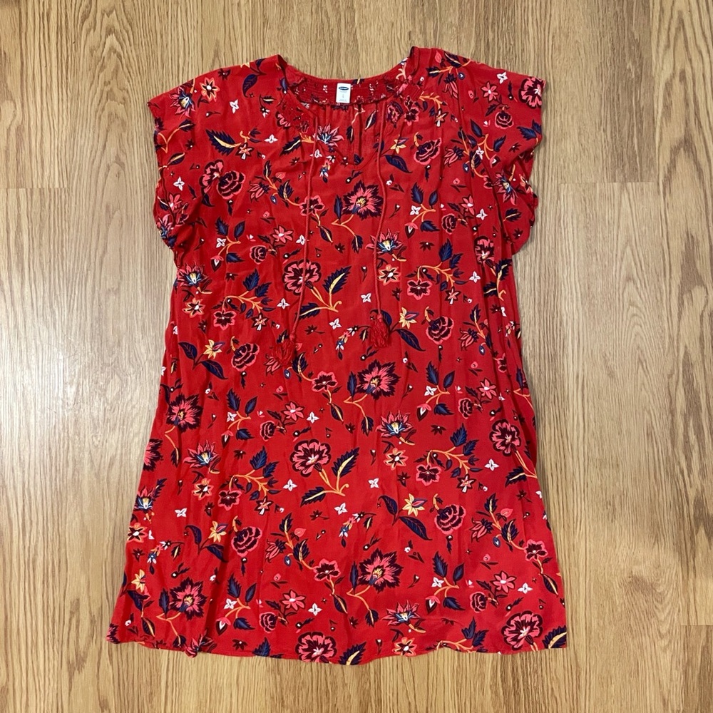 OLD NAVY Floral Dress with Tassel ties